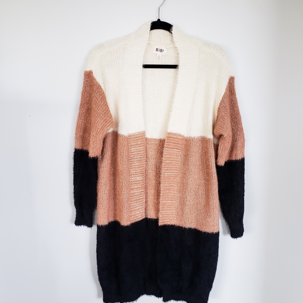 Bibi Women's Colorblock Sweater - Cream, Tan, and Black